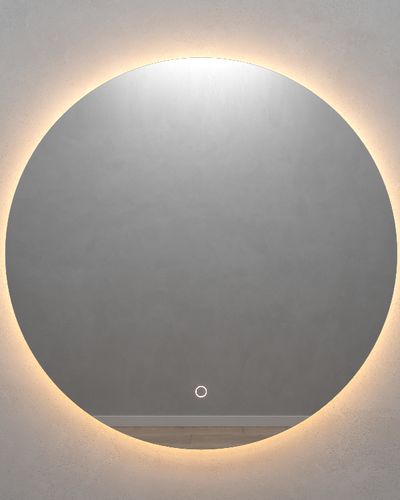 Круглое зеркало 100х100 см, с тёплой подсветкой, с сенсорной кнопкой
